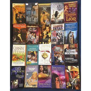 Lot of 20 Romance Paperback Novels Popular Authors Clean Some Vintage, Free Ship